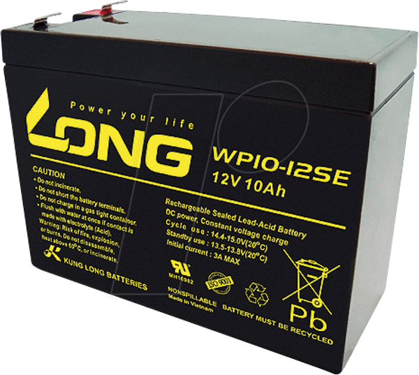 LONG baterie 12V 10Ah F2 DeepCycle (WP10-12SE)