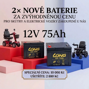 AKČNÍ NABÍDKA KE SKÚTRU NEBO ELEKTRICKÉMU VOZÍKU 12V 75Ah